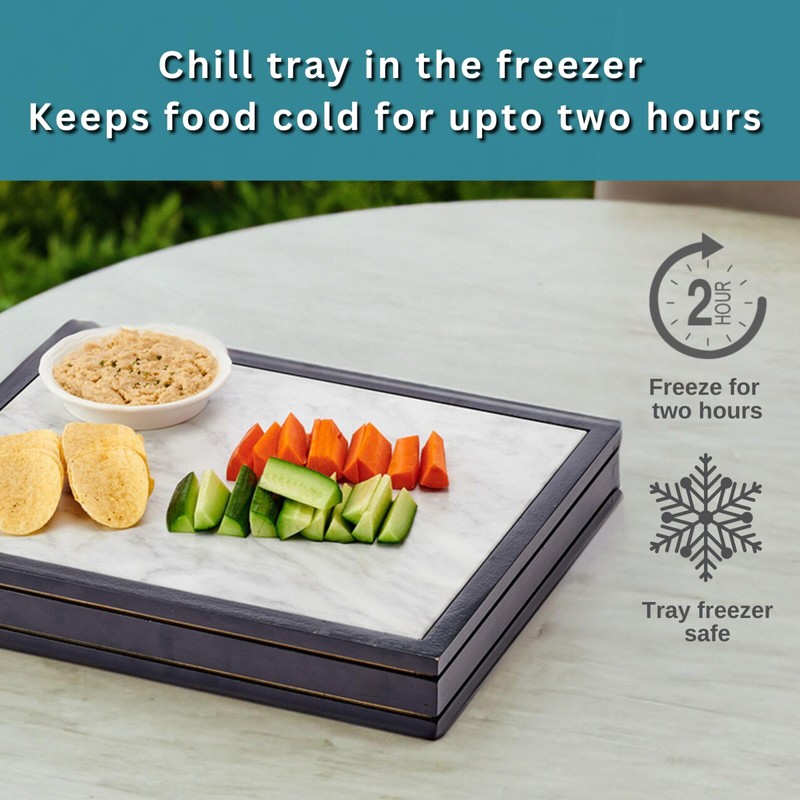 Gourmet Basics by Mikasa Freezable Cooling Charcuterie Serving Tray, 12.75