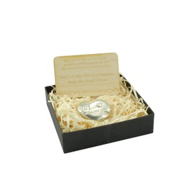 9th Your My One in A Million Gift - 9th Anniversary Metal Heart Pebble Gift -Keep My Heart Close