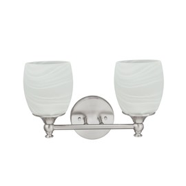 Aspen Creative 62142 Transitional Design 13" Metal Bathroom Vanity Wall Light Fixture, 2, Brushed Nickel