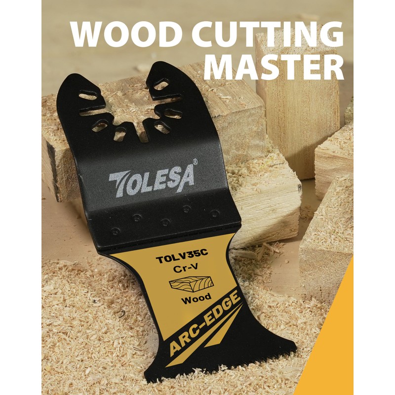 TOLESA 50PCS Arc Edge Oscillating Saw Blade Wood, CR-V Oscillating