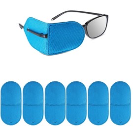 Eye Patches for Glasses - 6pcs Non-Woven Fabric Large Size Eye Patch,Eyepatch for Glasses Treat Lazy Eye Amblyopia Strabismus for Left & Right Eyes,Professional Medical Eye Patches (blue)