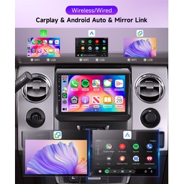 4G+64G Car Radio for Ford F150 SVT Raptor 2009-2012, Rimoody Car Stereo with Android Wireless Carplay Android Auto 9 Inch Touchscreen GPS WiFi EQ Bluetooth FM Mirror Link + AHD Backup Camera