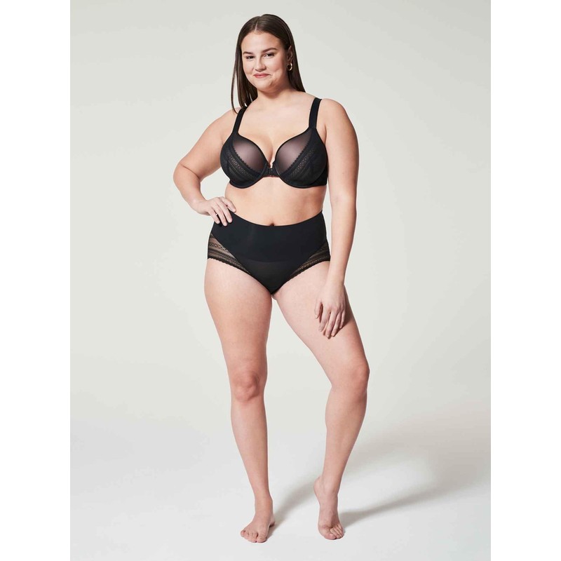 SPANX, UNDIETECTABLE, Illusion Lace Hi-Hipster, Very Black,L