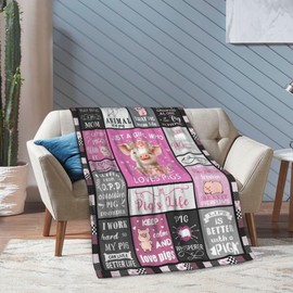 LNKRFRPA Pig Gifts, Pigs in a Blanket, Pigs Gifts for Women/Girl, Pig Gift for Piggy Lovers, Piggy Themed Gift Throw Blanket for Couch Sofa 50"x40"