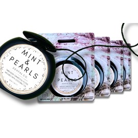 Mint & Pearls Black | Thick Multi-Threaded Floss with Charcoal and Infused with Coconut | Dental Floss 4 Pack