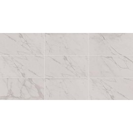 Daltile Costar 12" x 24" Marble Look Porcelain Floor Tile in Matte Calacatta Empire for Kitchen, Bathroom, Living Room Floors