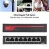 8 Port Gigabit PoE Switch Sturdy Metal Fanless Plug and