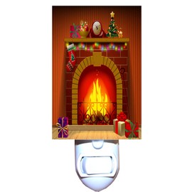 Gotham Decor Christmas Fireplace Decorative Night Light