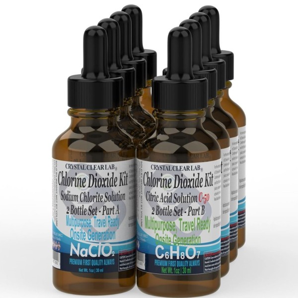 Chlorine Dioxide Kit 50% Citric Acid Precsion Droppers 2 Part