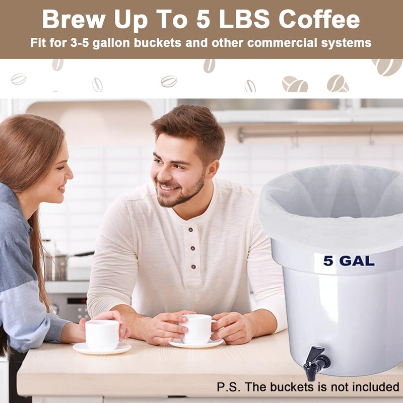 YURICK 50 Pack Commercial Cold Brew Coffee Filters for 5