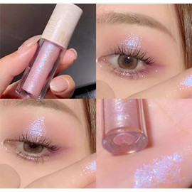 Go Ho Glitter Eyeshadow Makeup,Glitter Liquid Eyeshadow,Glitter Eyeliner Diamond Sparkle Eye Stick,Shimmer and Shine Makeup Glitter Lip Gloss for Women Korean Makeup,01# Pink Purple