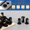 Glarks Jack Nuts Kit Metric M4 Black Petal Nuts Expansion