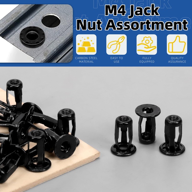 Glarks Jack Nuts Kit Metric M4 Black Petal Nuts Expansion