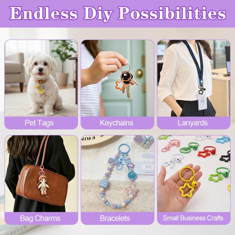 27PCS Colorful Key Rings Set with Lobster Clasps