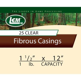 LEM Products 256B 1 1/2 x 12-Inch Non-Edible Fibrous Casings (Clear)