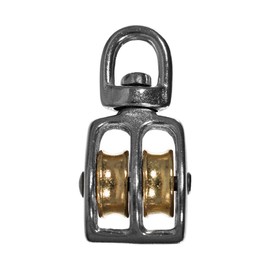 West Coast Paracord - Swivel Eye Double Steel Wheel Pulley - 3/4 Inch Sheave Height