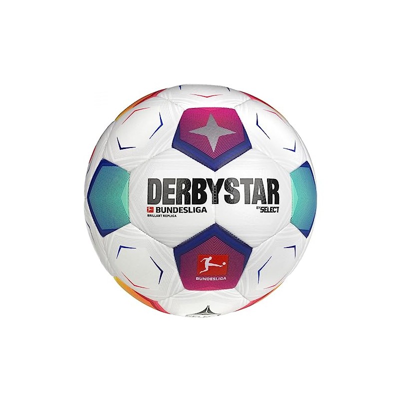 DERBYSTAR Unisex - Adult Bundesliga Brilliant Replica v23 Football, White,