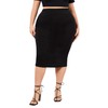BEAUDRM Women's Plus Size High Waisted Bodycon Skirt Basic Pencil