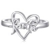 Heart Faith Ring, S925 Sterling Silver Adjubstable Religious Christian Inspiring