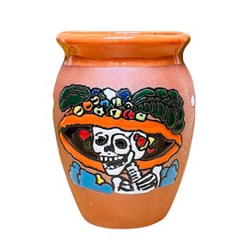 Set of 8 Catrina Cantarito Cup - Catrina Clay Cantarito - Guelaguetza Designs