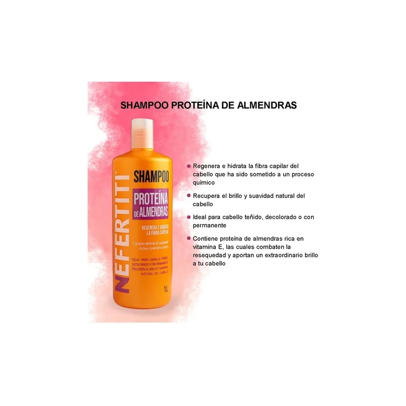 Shampoo Para Cabello Con Almendra Sin Parabenos 1l Nefertiti