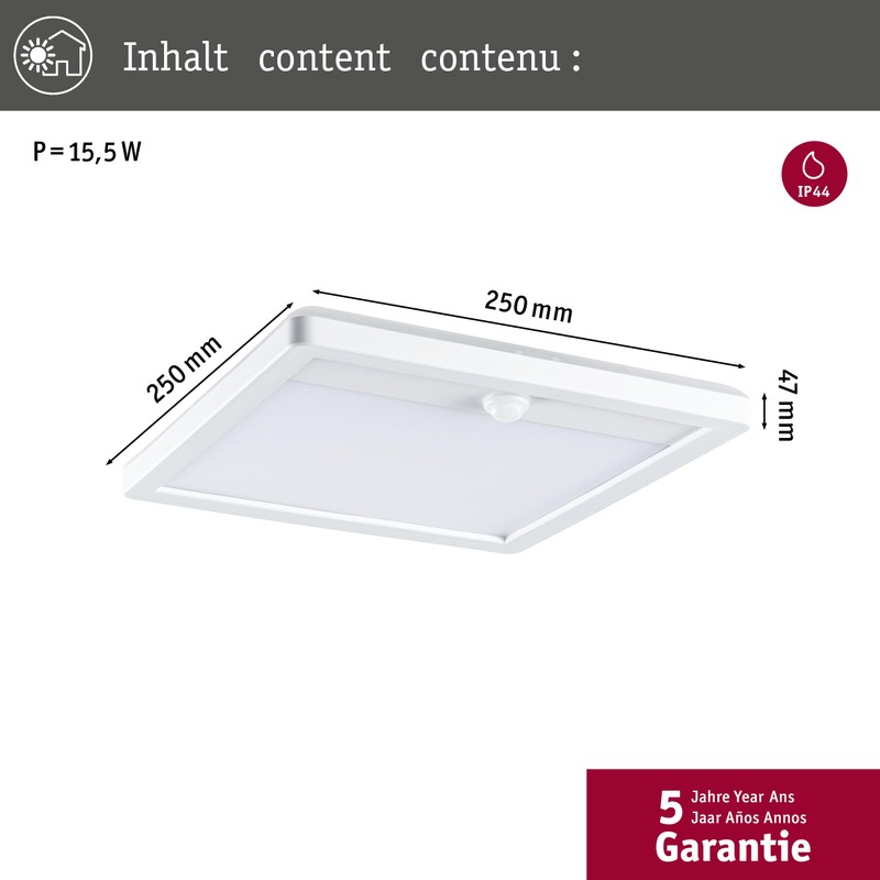 Paulmann 94663 LED Outdoor Light Panel Lamina with Motion Sensor