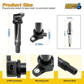 Set of 4 Ignition Coils & Spark Plugs for 2006-2011 Kia Rio/Rio5 & Hyundai Accent 1.6L - Replaces UF499, C1543 | 4-Cylinder Kit