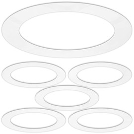 Gloss White Goof Trim Ring for Recessed Can Lighting Down Light, Outer Diameter 10 Inches, Inner Diameter 6.2 Inches (5 Pack)