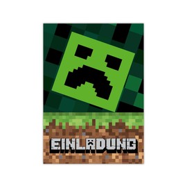 12 Invitation Cards for Children's Birthday Girls Boys Game Design Gamer Party Invitations Birthday Children