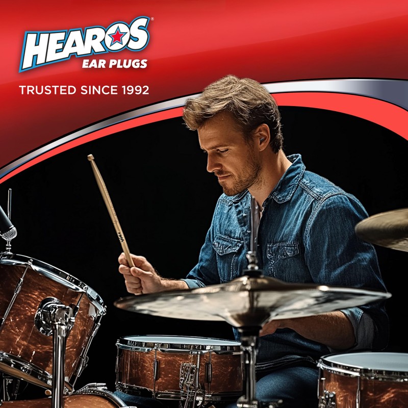 Hearos Earplugs Rock 'n Roll Series with Free Case, 1-Pair,