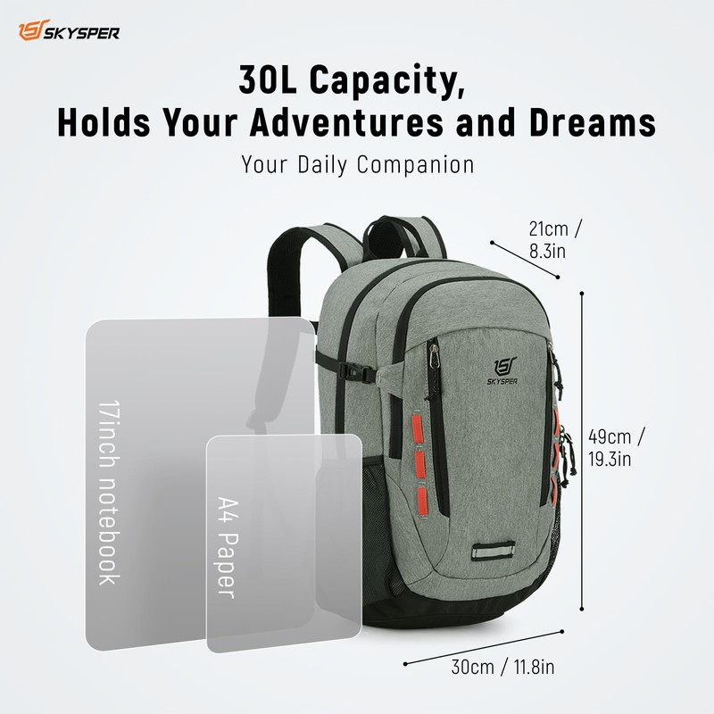 SKYSPER 30L Hiking Backpack Travel Men's Rucksack, Lightweight Day Pack