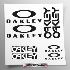 Stickersland® Sticker Set Compatible with Frame MTB Mountain Bike and Helmet | Sticker Stickers with Logos | Stickersland® - Oakle (Gloss Black)