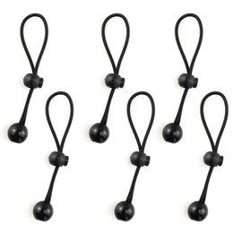 Universal Bungee Tie Downs, Ball Bungee Cords Multi-Purpose Bungee Cord,6-Inch Bungie Cord with Ball for Outdoor Roller Blinds and Outdoor Roller Shades,Camping,Tents,Tarps (6 Piece,Black)