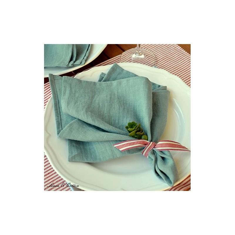 Set of 4 Linen & Cotton Stonewashed Napkins ANTEA, 100%