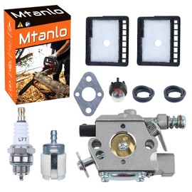 Mtanlo Carburetor WT-589 Kit for Echo CS301 CS305 CS306 CS340 CS341 CS345 CS346 CS3000 CS3400 CS3450 with Air Filter/Fuel Hose/Fuel Filter/Spark Plug/Spark Plug