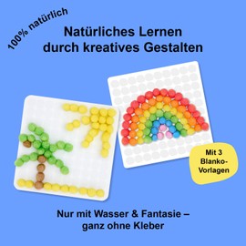 Playmais Mosaic 900 | 900 Pieces | Craft Set | Natural Toy | Includes Sponges, 3 Blank Cards | Vegan, Responsible & Safe for Children & Environment | from 3 Years