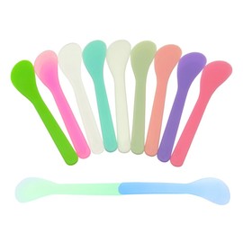 Wopanxye 100 Pack Makeup Spatulas, Multi-color Plastic Cosmetic Face Cream Lotion Scraper Scoop, Facial Mask Stick, Reusable Disposable Multipurpose Applicator for DIY Mixing Skincare Sampling Waxing