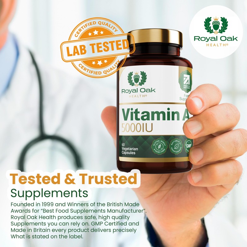 Royal Oak Health Vitamin A 5000IU | 60 Vegan Capsules