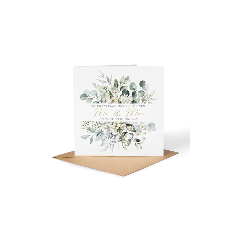 Wedding Card, Mr & Mrs, On Your Wedding Day, Congratulations