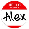 Hello My Name is Alex - 3 Pack Circle Stickers