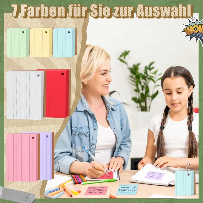 LONHCHI Index Cards A7 A8,500 Pieces Lined Index Cards