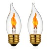 XIAOKALAMI C11/C35 LED Flame Effect Bulb, E26 Base, Flickering Candle