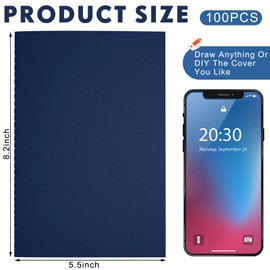 Mimorou 100 Pcs Kraft Notebook Journals 5.5 Inch x 8.3 Inch A5 Softcover Notebooks Bulk for Writing Sketch Office Notepad with 60 Pages 30 Sheets (Navy,Unlined)