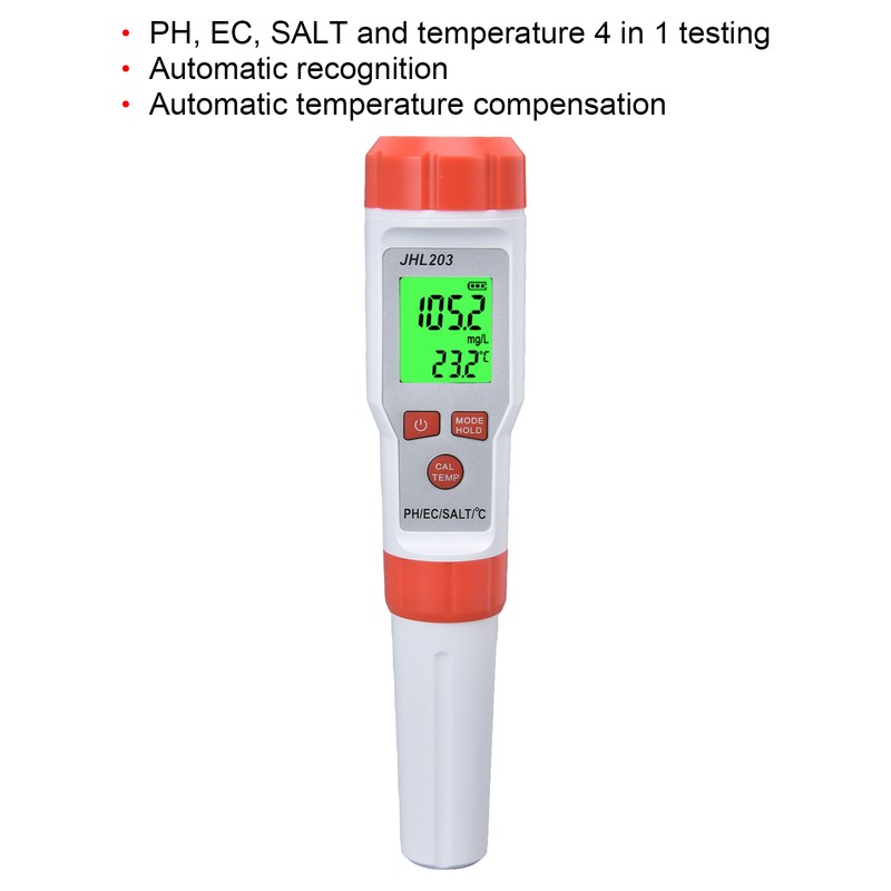 PH Tester 4 in 1 Portable Automatic Recognition Temperature Compensation
