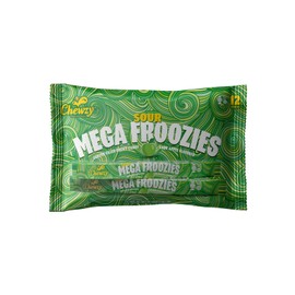 Chewzy - Mega Froozies - Center Filled Chewy Candy - Kosher Certified - Family Pack - 12 Sticks each - 360 gram (2 Pack) (2 Pack, Sour Apple)
