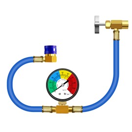 ADAFIRST AC R134a Recharge Hose with Gauge Kit, Freon U Charge Hose 100 pounds per Square inch, Low Pressure Meter Can Tap Quick Coupler Adapter, Fits for Car AC Air Conditioning Refrigerant