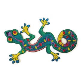 Lizard Gekko Salamander Retro Hippie Hippy Boho 70s Appliques Hat Cap Polo Backpack Clothing Jacket Shirt DIY Embroidered Iron On/Sew On Patch