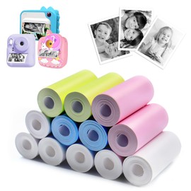 SENLINLIN Thermal Paper for Kids Instant Print Cameras, 12 Rolls 57x 25mm White Thermal Printer Paper, Zero Ink Photo Printer Paper for Most Kids Camera Instant Print/Mini Printer, BPA Free