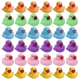 36 Pcs Mini Ducks, Rubber Ducks Bath Toys, Squeaking and Floating Classic Duckies, Small Colorful Ducks Bathtub Toys, Baby Shower Toy Party Decoration, Summer Water Fun Toys