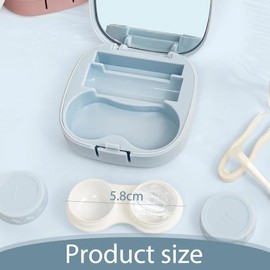 3 Stück Kontaktlinsenbehälter, Kontaktlinsen Aufbewahrung, Tragbar Hygiene Kontaktlinsenbehälter Reiseset Mit Spiegel für tägliche Ausflüge wie Reisen und Arbeiten